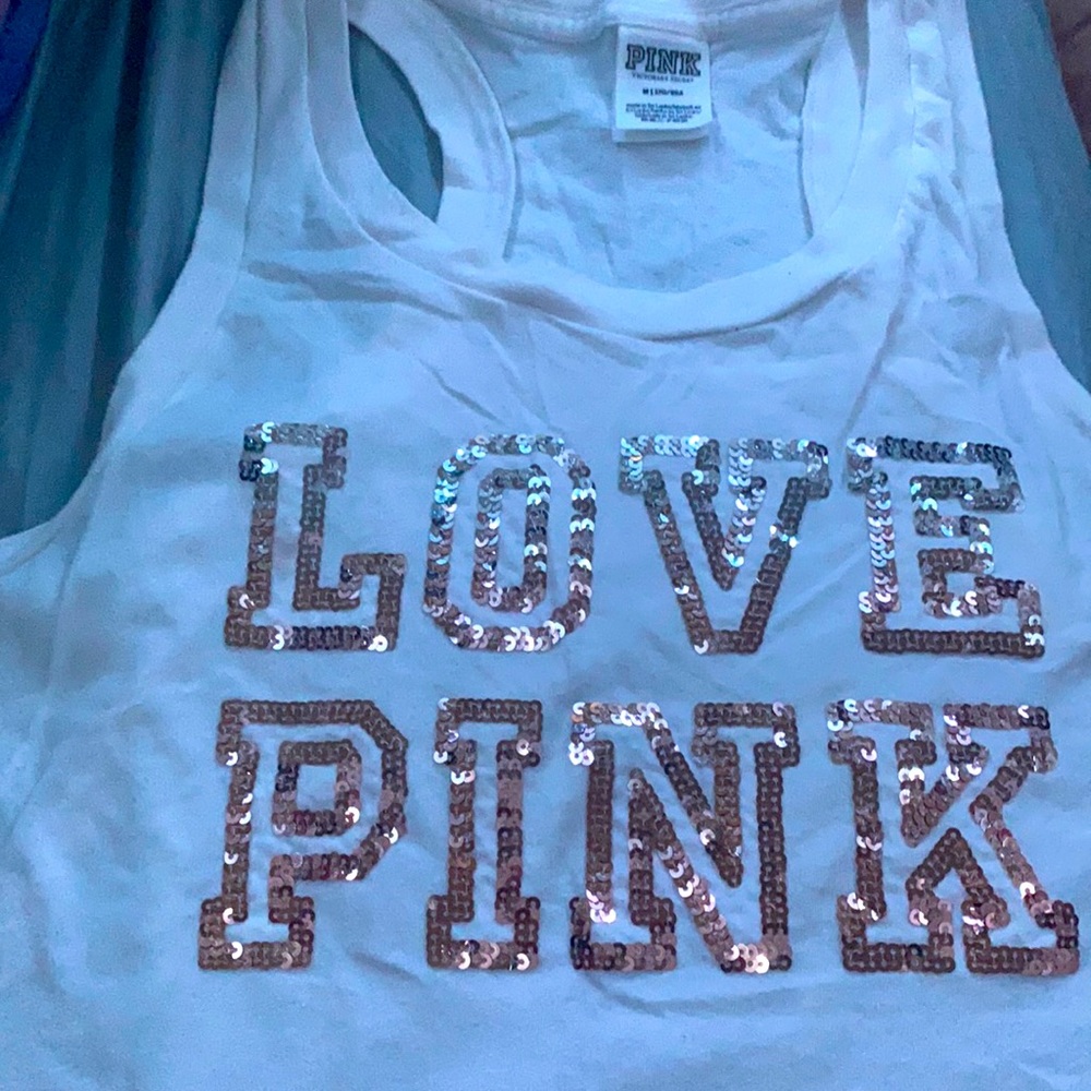 Love pink tank top